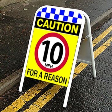 10caution-think 10 mph caution safety sign