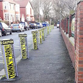 CAUTION Safety Road Sign Bollard Covers