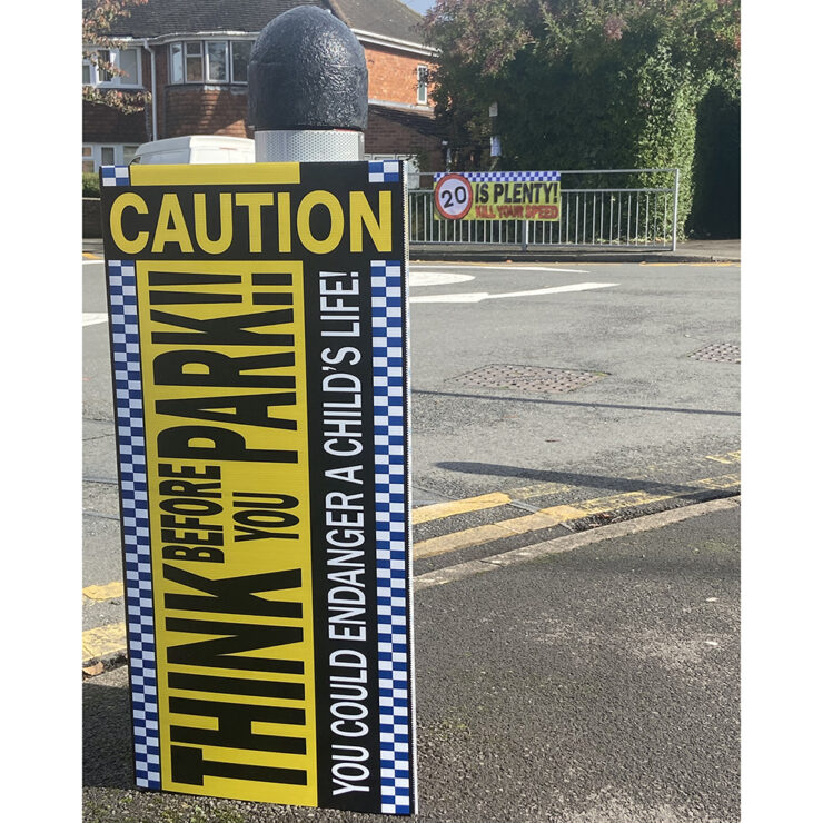 Caution Road Safety Post Bollard Cover