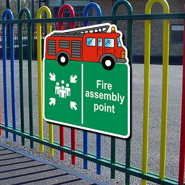 Fire Engine Assembly Point Icon Sign