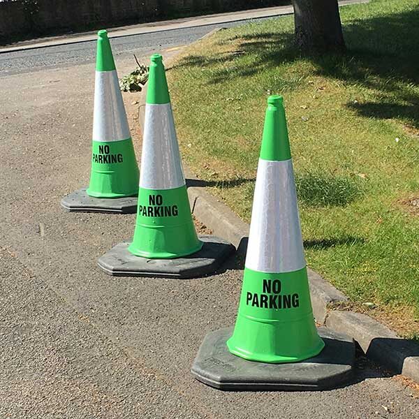 Traffic Cones Green No Parking Road Safety (Twin Pack) Signs2Schools