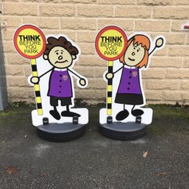 Kiddie Cut Out Road Safety Parking Buddies Pavement Sign with Lollipop Message alternate image
