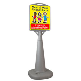 Meet and Make Friends Bus Stop Sign