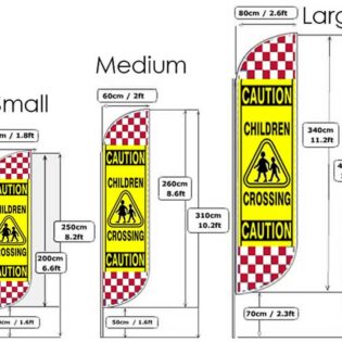 Feather Flying Flags Road Safety Caution Banners Pack of 2 alternate image