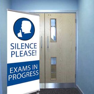 Silence Please Exams in Progress Quiet Logo