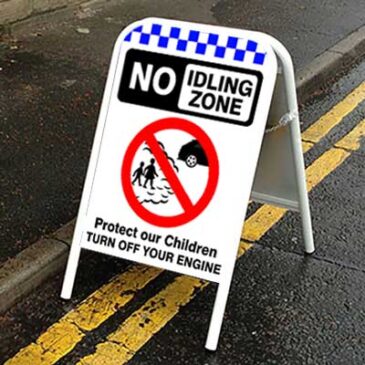 NO-IDLING No Idling Zone Safety Board