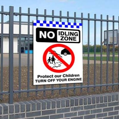 No Idling Zone Protect Children, Turn Off Engine Sign - Signs2Schools