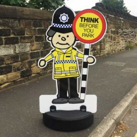 Police Officer Parking Buddy Kiddie Cut Out Pavement Sign