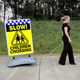 CHILDREN CROSSING SLOW Heavy Duty Pavement Safety Sign alternate image