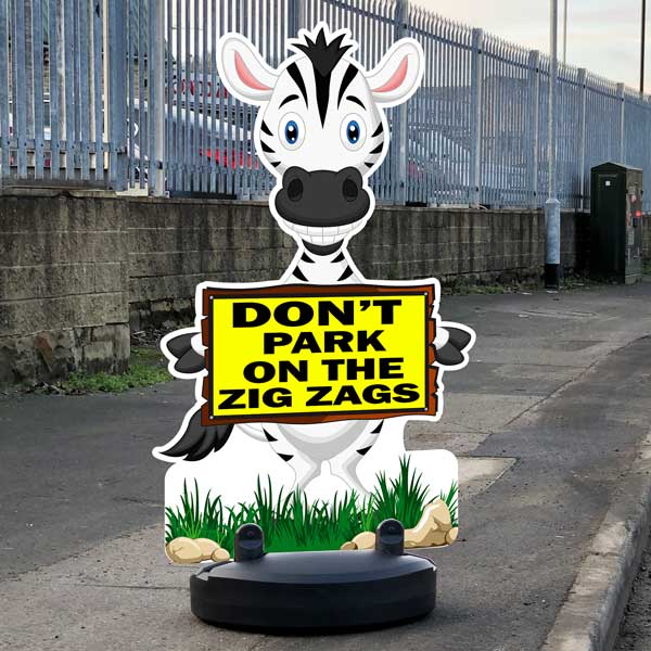 Don't Park on Zig Zags Sign