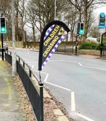 Road Safety Barrier Clamp Flags – Children Crossing