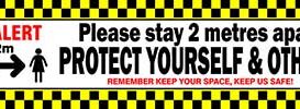 BE ALERT - COVID-19 Keep Your Distance Banner alternate image