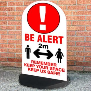 Be Alert Covid-19 Pavement 2m Distance Sign