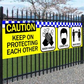 CAUTION Protect Each Other - Child Safety PVC Banner