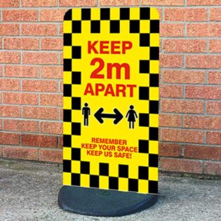 Keep 2m Apart - Keep Us Safe Sign Board