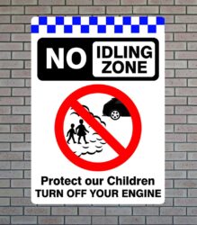 No Idling (switch off engine) signs