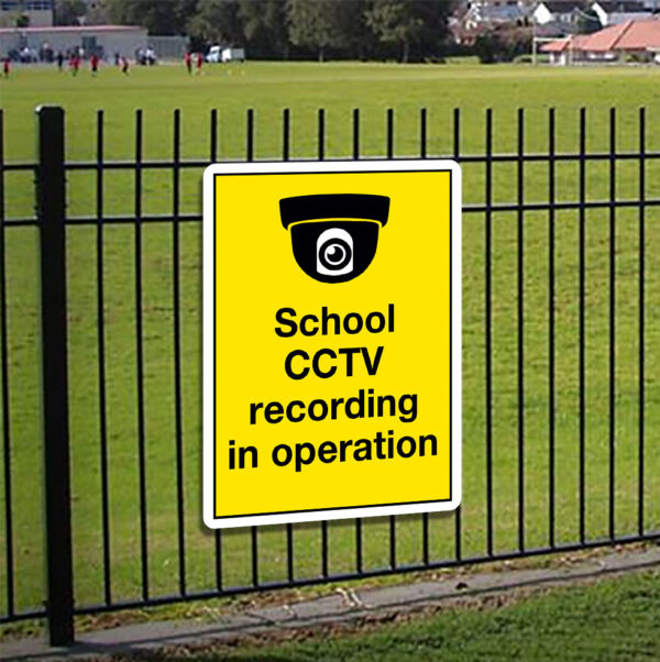 School CCTV Recording in Operation Sign