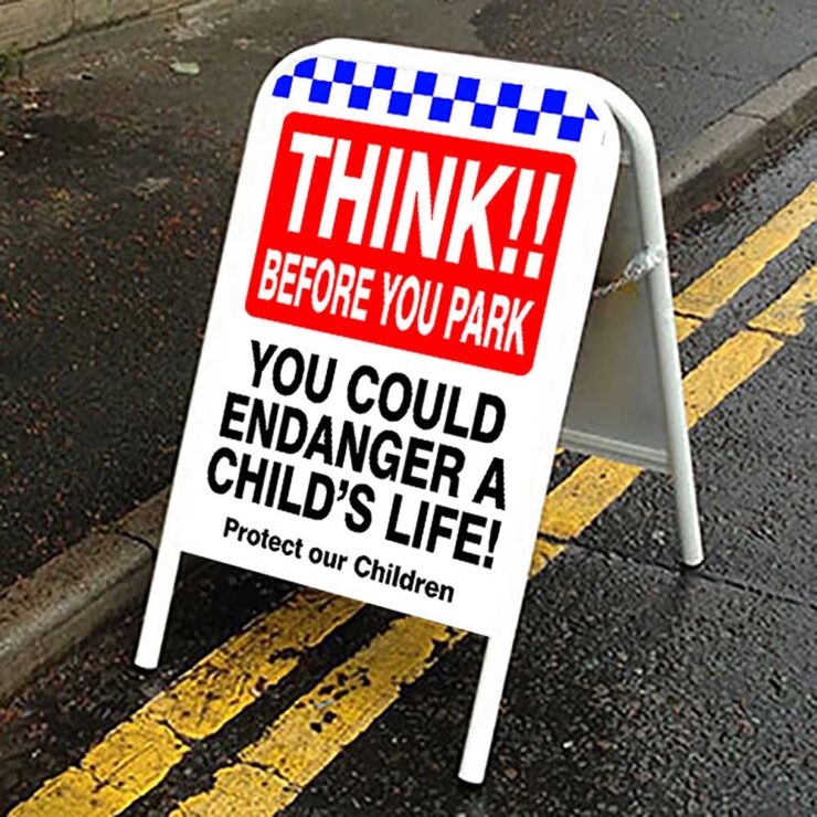 Think! Before you park Road Safety Sign