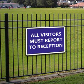 All Visitors Must Report to Reception Sign alternate image
