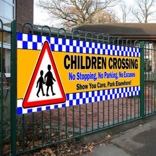 Children Crossing Park Elsewhere PVC Banner