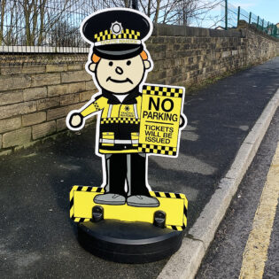 Traffic Warden Parking Buddy Officer - Kiddie Cut Out Pavement Sign