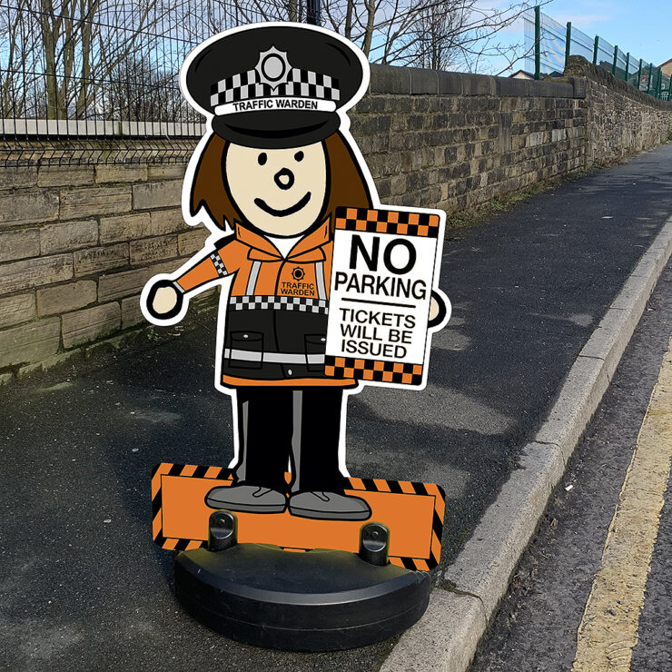 Traffic Warden Lady Road Safety Kiddie Cut Out Pavement Sign