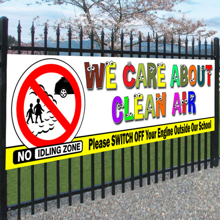 No Idling Clean Air Turn Engine Off School Banner