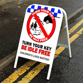 Turn Your Key Be Idle Free Pavement Sign