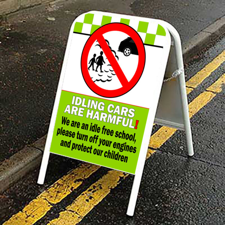 Idling Cars Are Harmful Idle Free School Pavement Road Sign