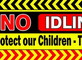 No Idling Zone Child Safety Banner - Air Pollution alternate image