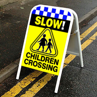 Slow Children Crossing Road Safety Pavement Sign
