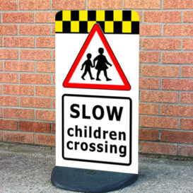 SLOW Children Crossing Road Safety Pavement Sign