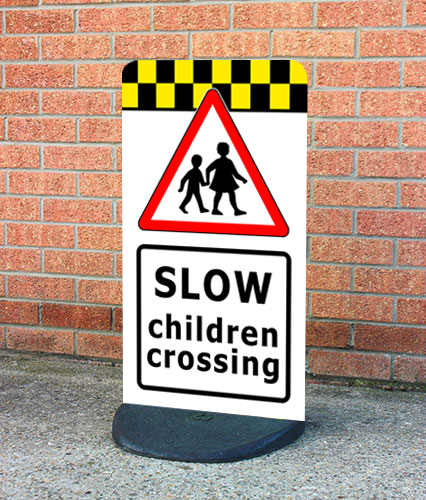 Children Crossing Road Safety Sign