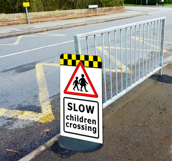 Children Crossing Road Safety Pavement Sign