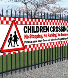 CHILDREN CROSSING! Child Safety PVC Banner