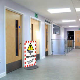 Corridor / Classroom Entrance - Exams in Progress Sign alternate image