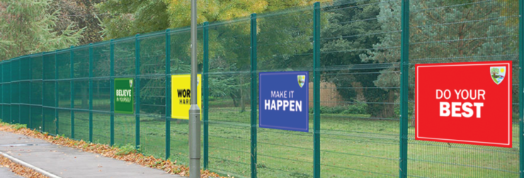 Inspirational banners mesh fencing