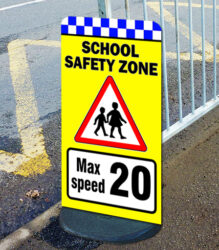 SCHOOL SAFETY ZONE 5/10/20/30mph Road Safety Pavement Sign