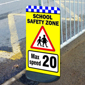 School Road Safety Zone Pavement Sign