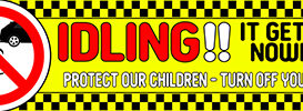 IDLING! It gets you nowhere PVC Safety School Banner alternate image