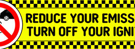 Reduce your emissions, Turn off your ignition school safety PVC banner alternate image