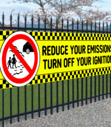 Reduce your emissions, Turn off your ignition school safety PVC banner