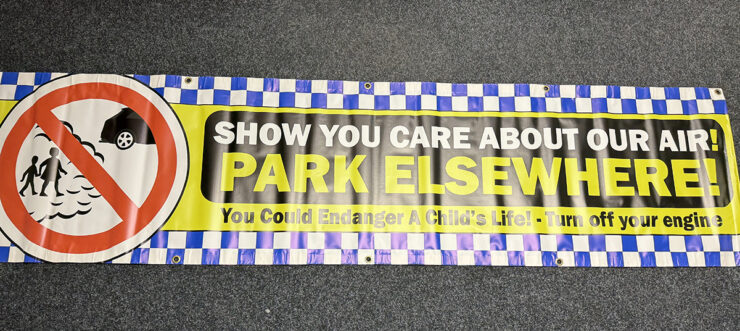 Show You Care Park Elsewhere 8ft x 2ft Banner - Clearance