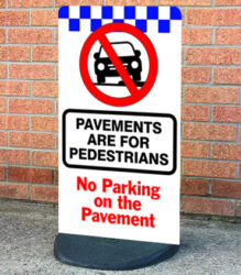 Pavement are for Pedestrians NO PARKING