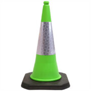 Green 750mm Traffic Road Safety Cone with reflective sleeve