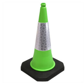 Green 750mm Traffic Road Safety Cone with reflective sleeve alternate image