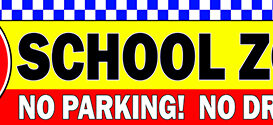 SCHOOL ZONE - No Parking No Drop Off - Banner alternate image