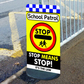 School Patrol - Stop Means STOP! - Crossing Pavement Sign