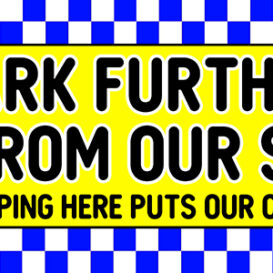 CAUTION CHILDREN! Park Further away PVC Banner alternate image