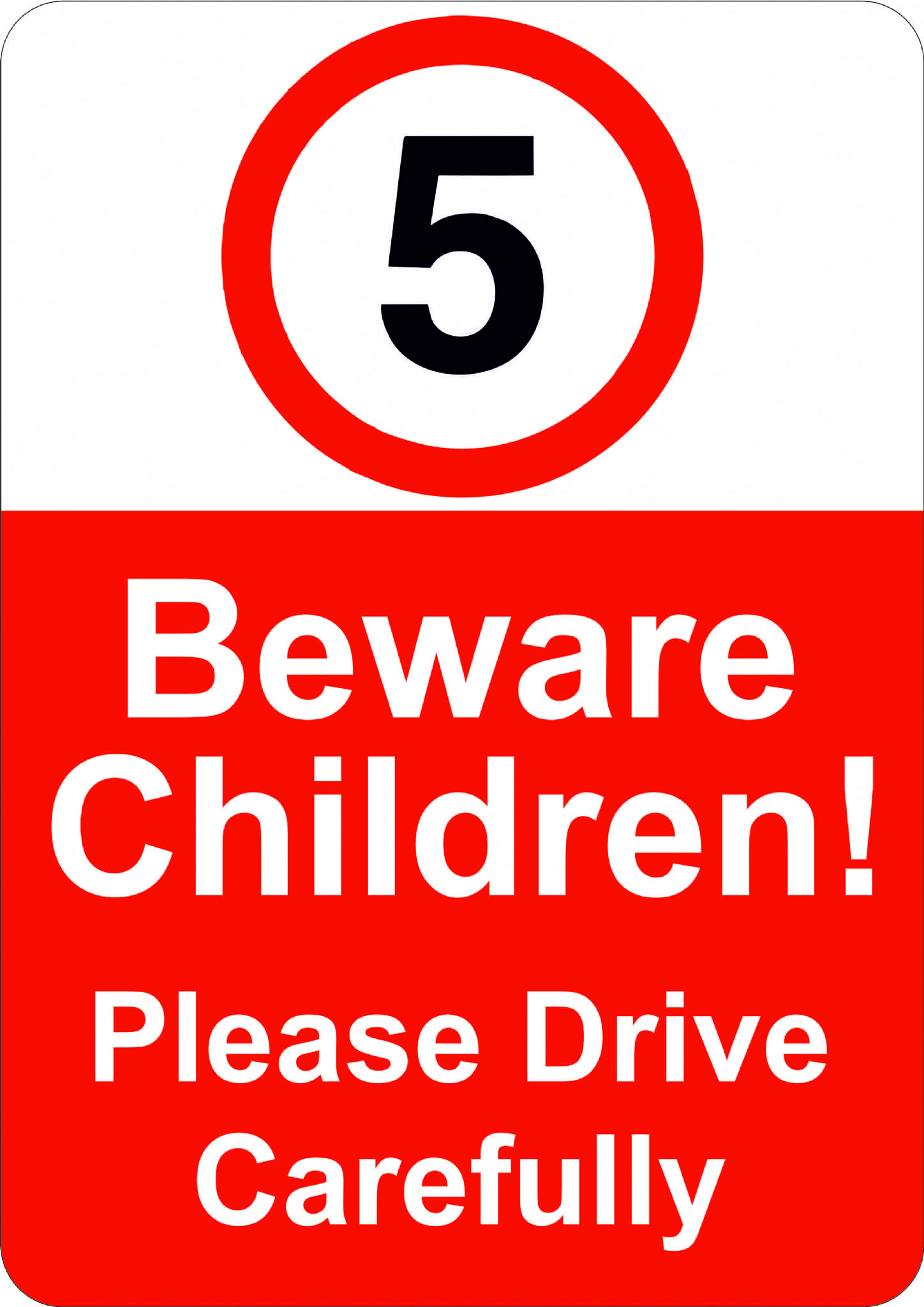 Caution 5mph children sign 